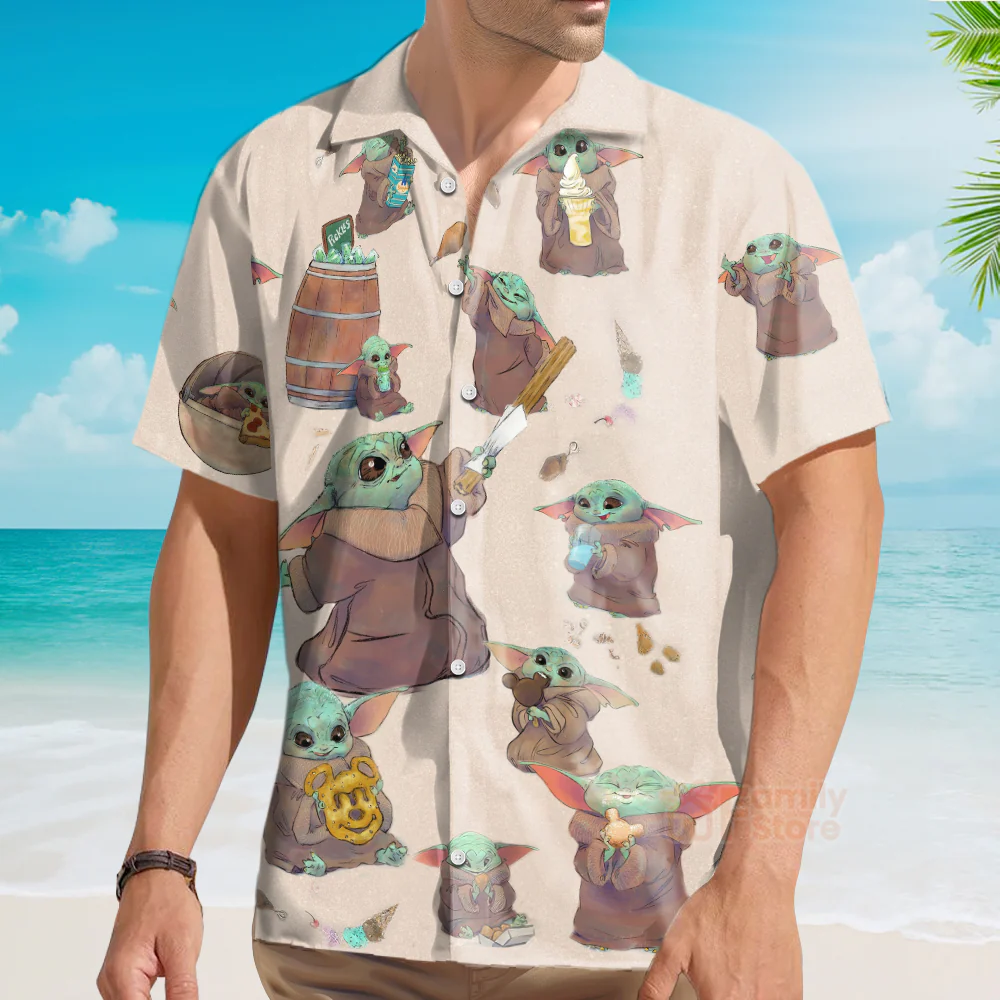 Starwars Baby Yoda Eating Everything - Hawaiian Shirt - Image 4