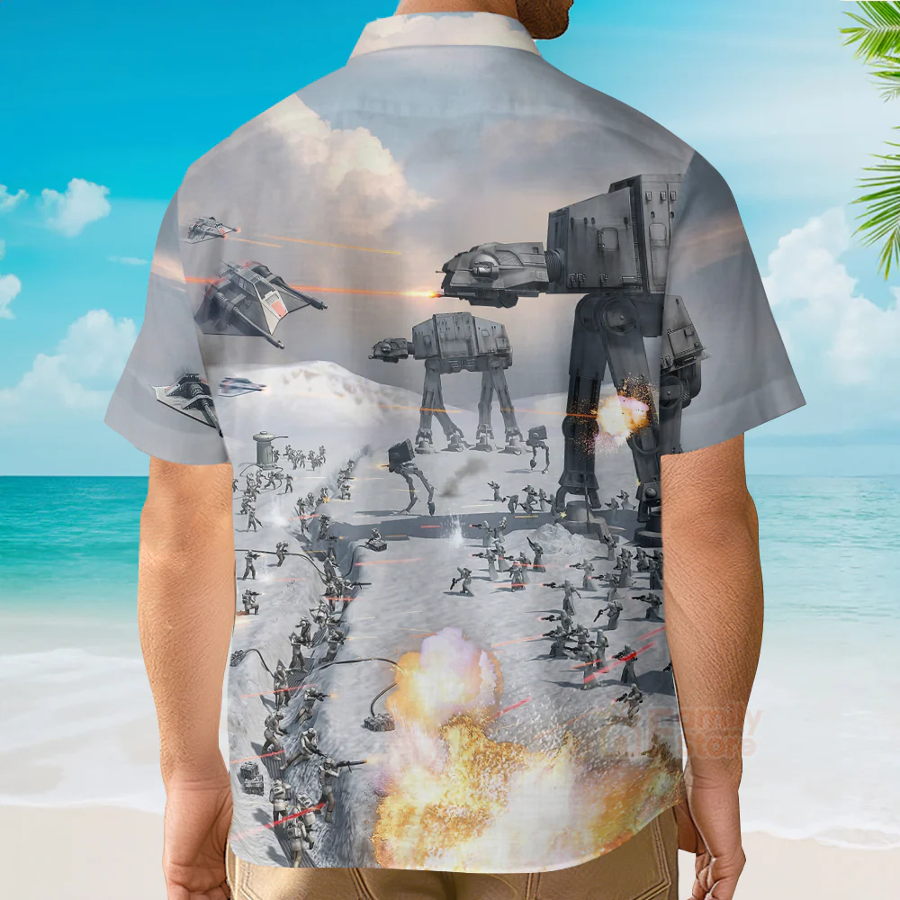 Starwars Battle Of Hoth At At - Hawaiian Shirt - Image 4