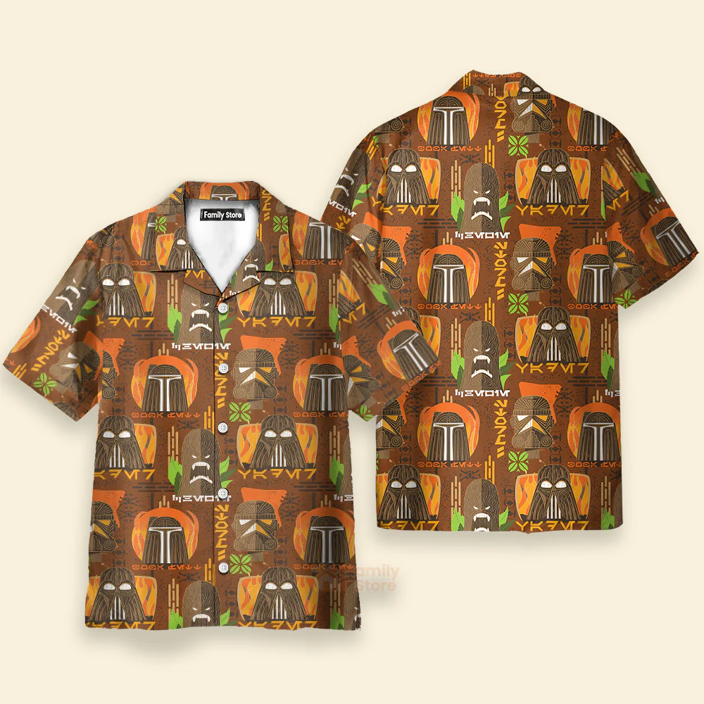 Starwars Tiki Art Funny - Hawaiian Shirt - Image 2
