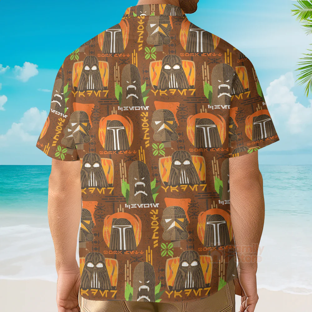 Starwars Tiki Art Funny - Hawaiian Shirt - Image 4