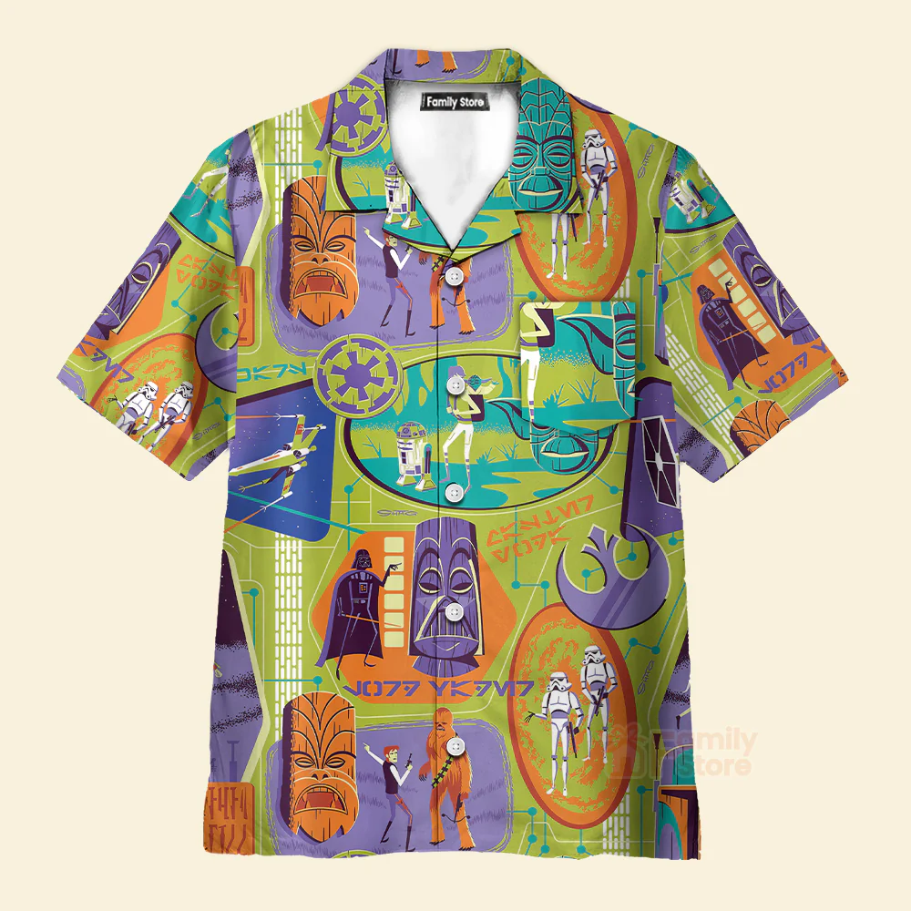 Starwars Tiki Color - Hawaiian Shirt For Men, Women, Kids - Image 2