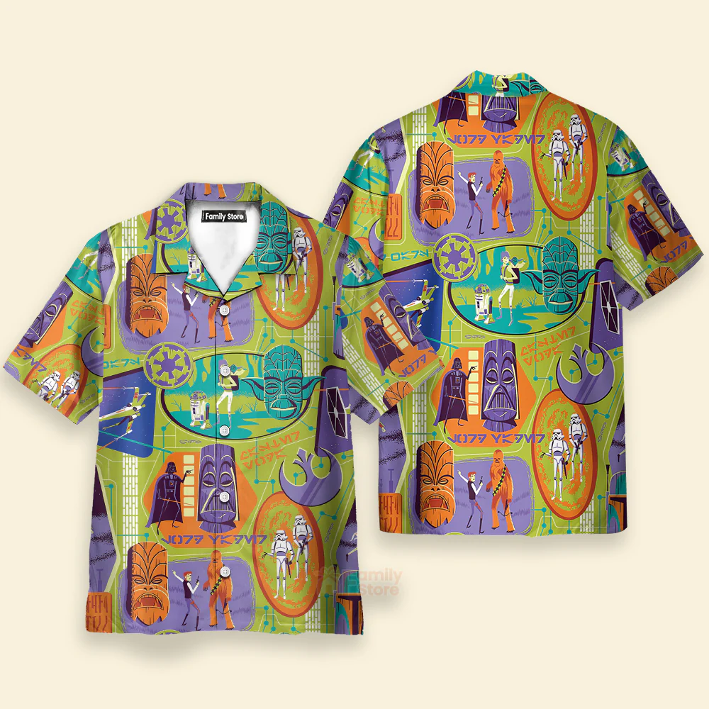 Starwars Tiki Color - Hawaiian Shirt For Men, Women, Kids - Image 3