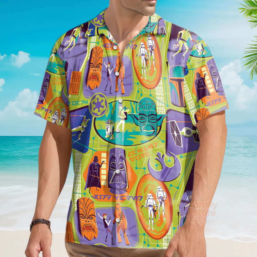 Starwars Tiki Color - Hawaiian Shirt For Men, Women, Kids - Image 4