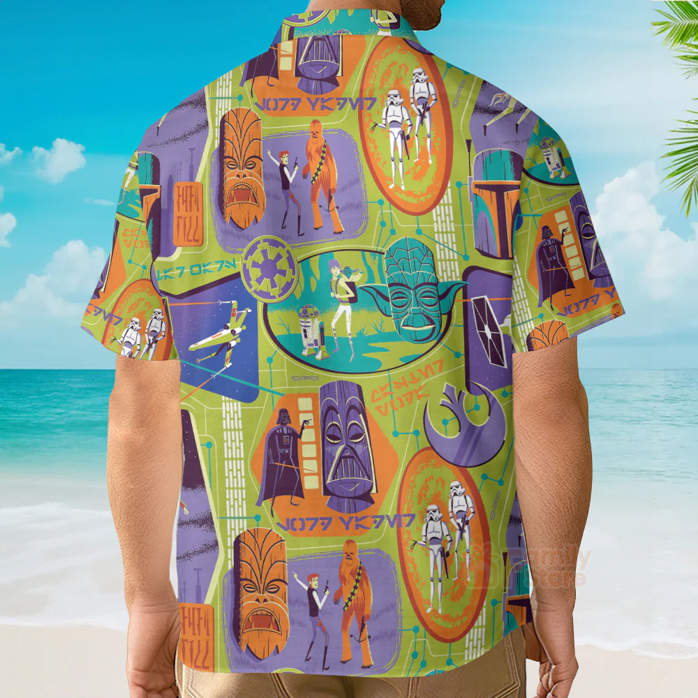 Starwars Tiki Color - Hawaiian Shirt For Men, Women, Kids - Image 5