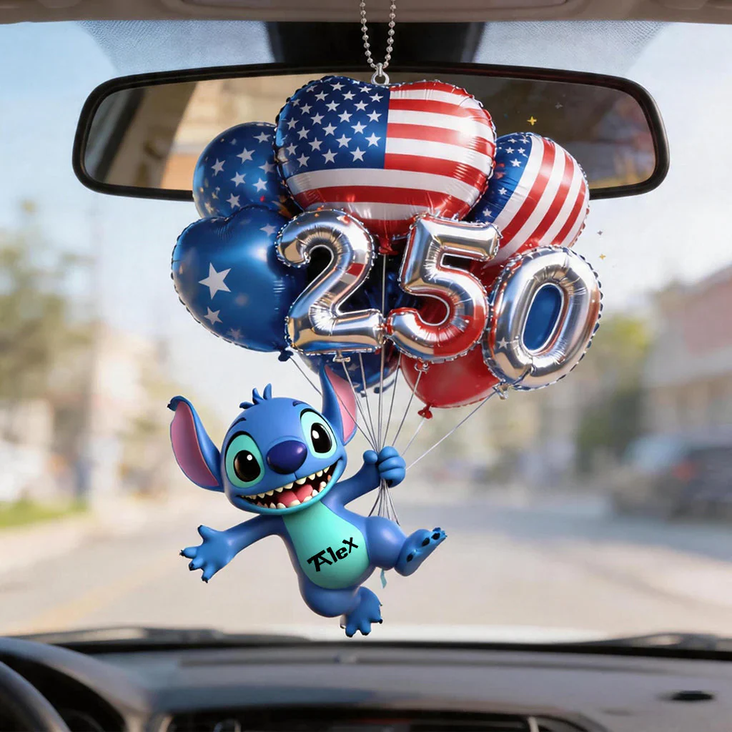 Sti Hanging Balloons 250 Years - Personalized Car Ornament - Gift For Movie Fans, Patriots