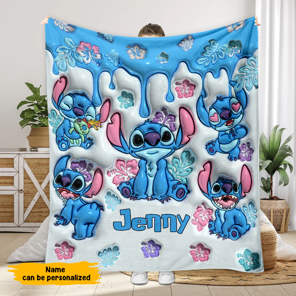 Sti Ohana Means Family - Personalized 3D Effect Blanket NL122