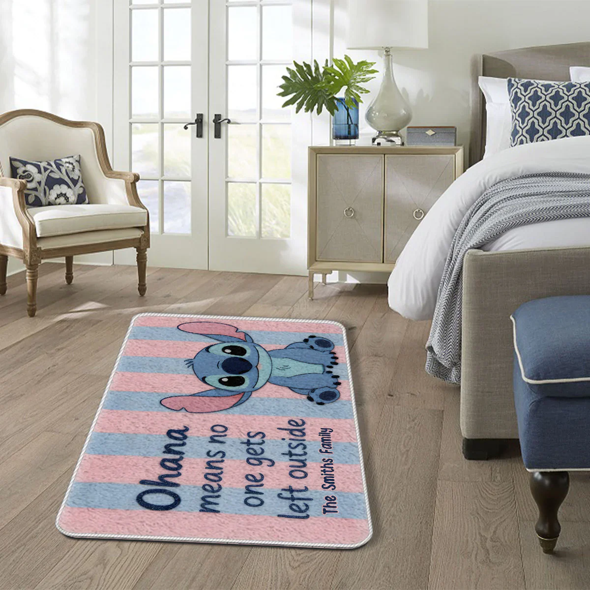 Sti Ohana Means No One Gets Left Outside - Personalized Doormat - Gift For Family, Movie Fans - Image 2