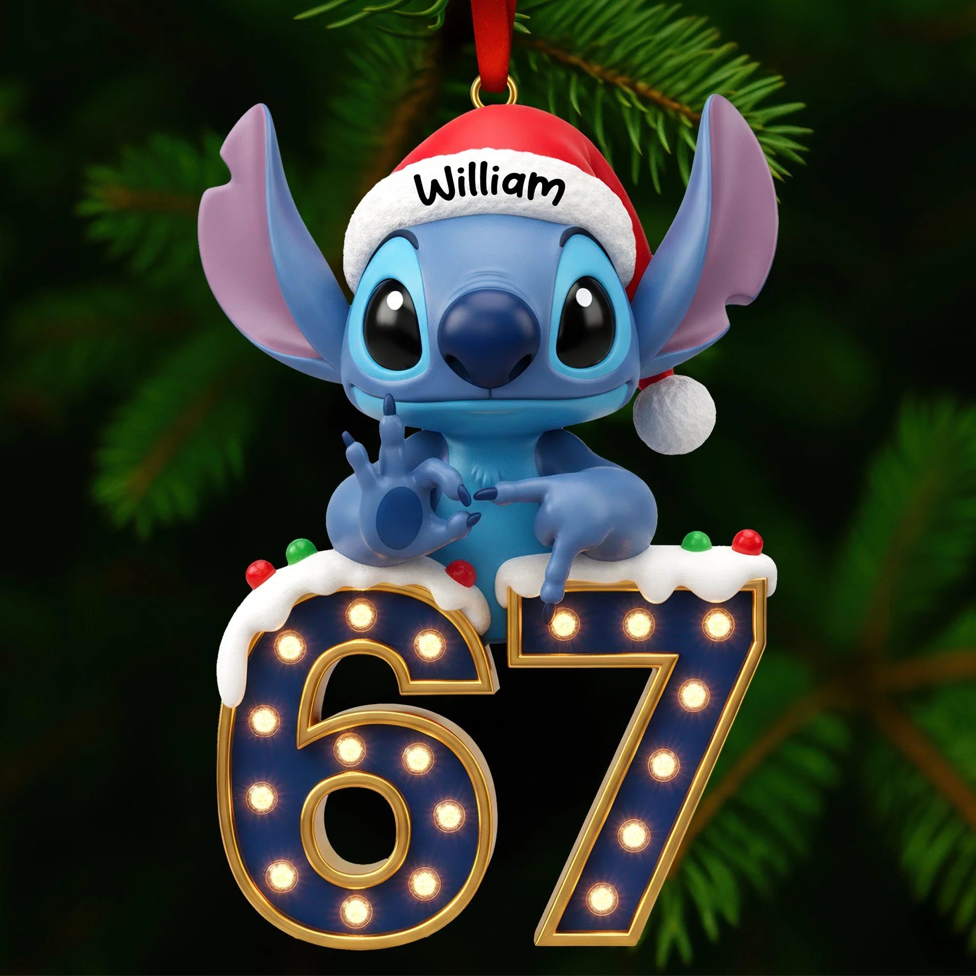 Sti Says Six Seven - Personalized Acrylic Ornament - Christmas Gift HH01 - Image 2
