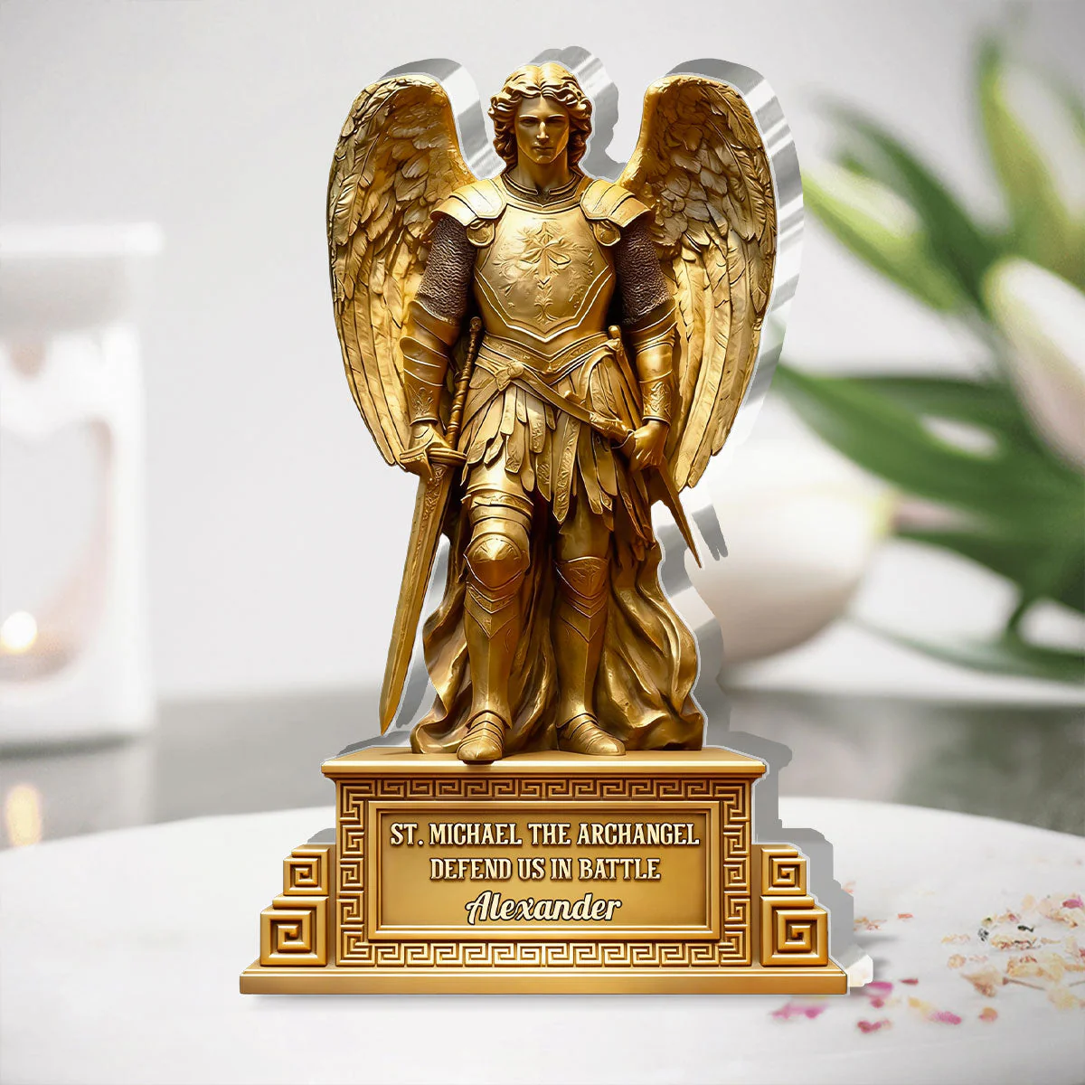 St.Michael The Archangel - Custom Shaped Acrylic Plaque - Christian Gift For Him BA01