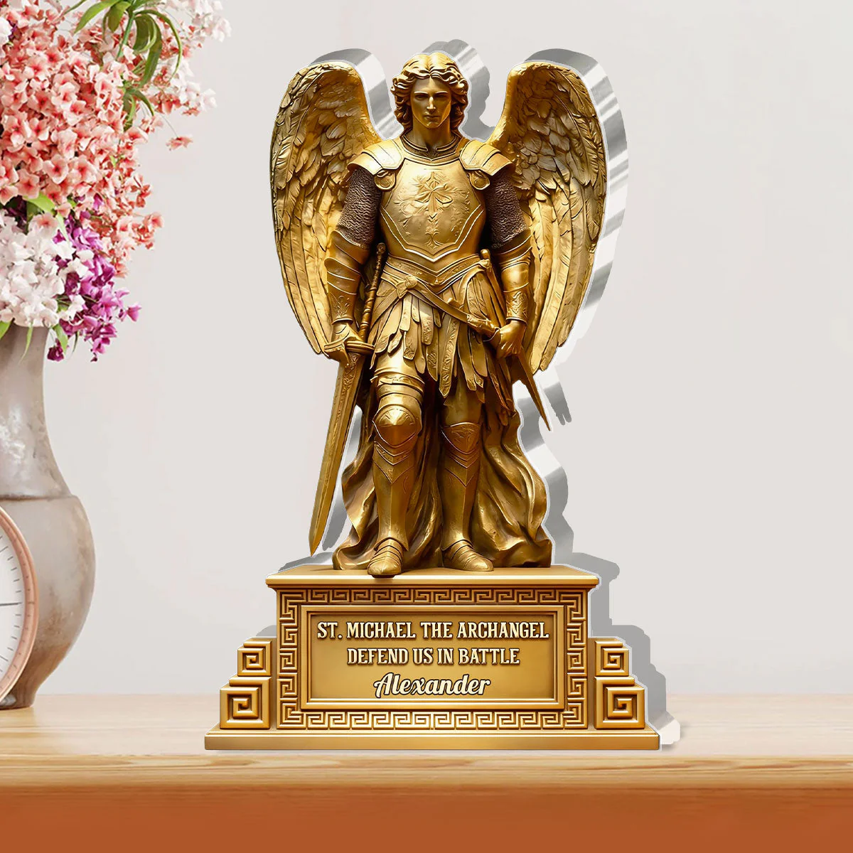 St.Michael The Archangel - Custom Shaped Acrylic Plaque - Christian Gift For Him BA01 - Image 2