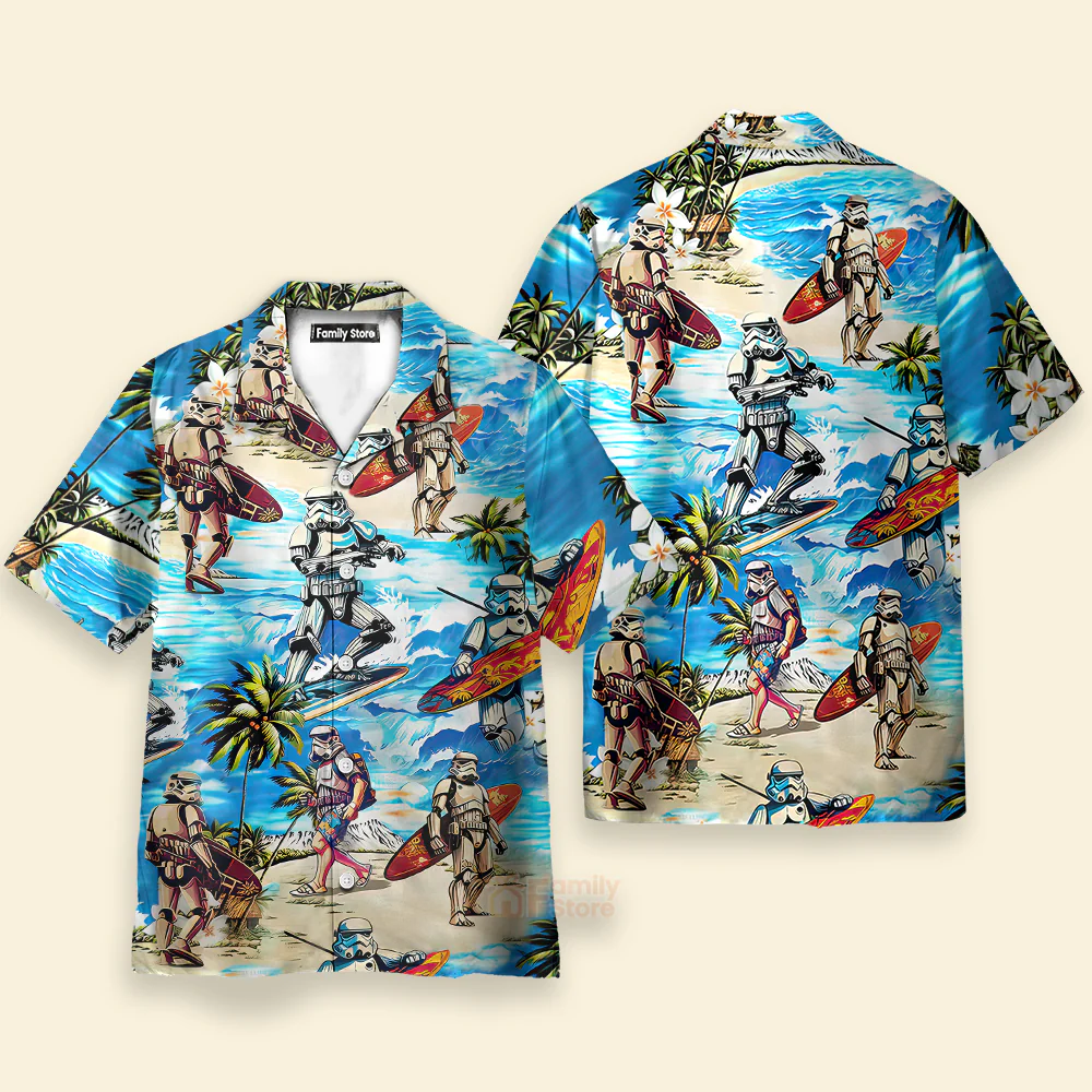 Stormtrooper Stwa Surfing Hawaiian Shirt - Image 3