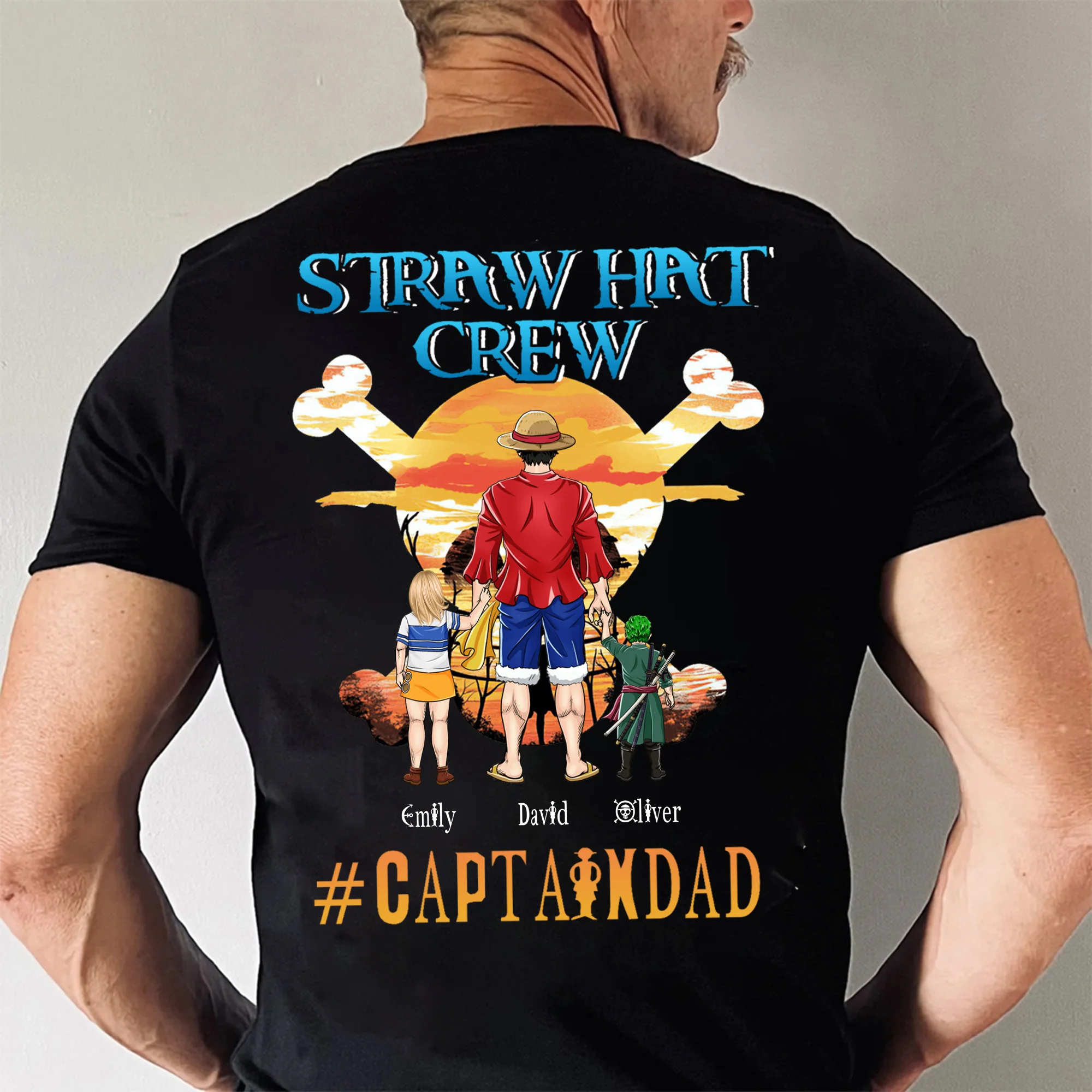 OnPi Pirate Adventure Straw Hat Crew Captain Dad - Gift For Father's Day - Personalized Shirt 2 Side - Image 4
