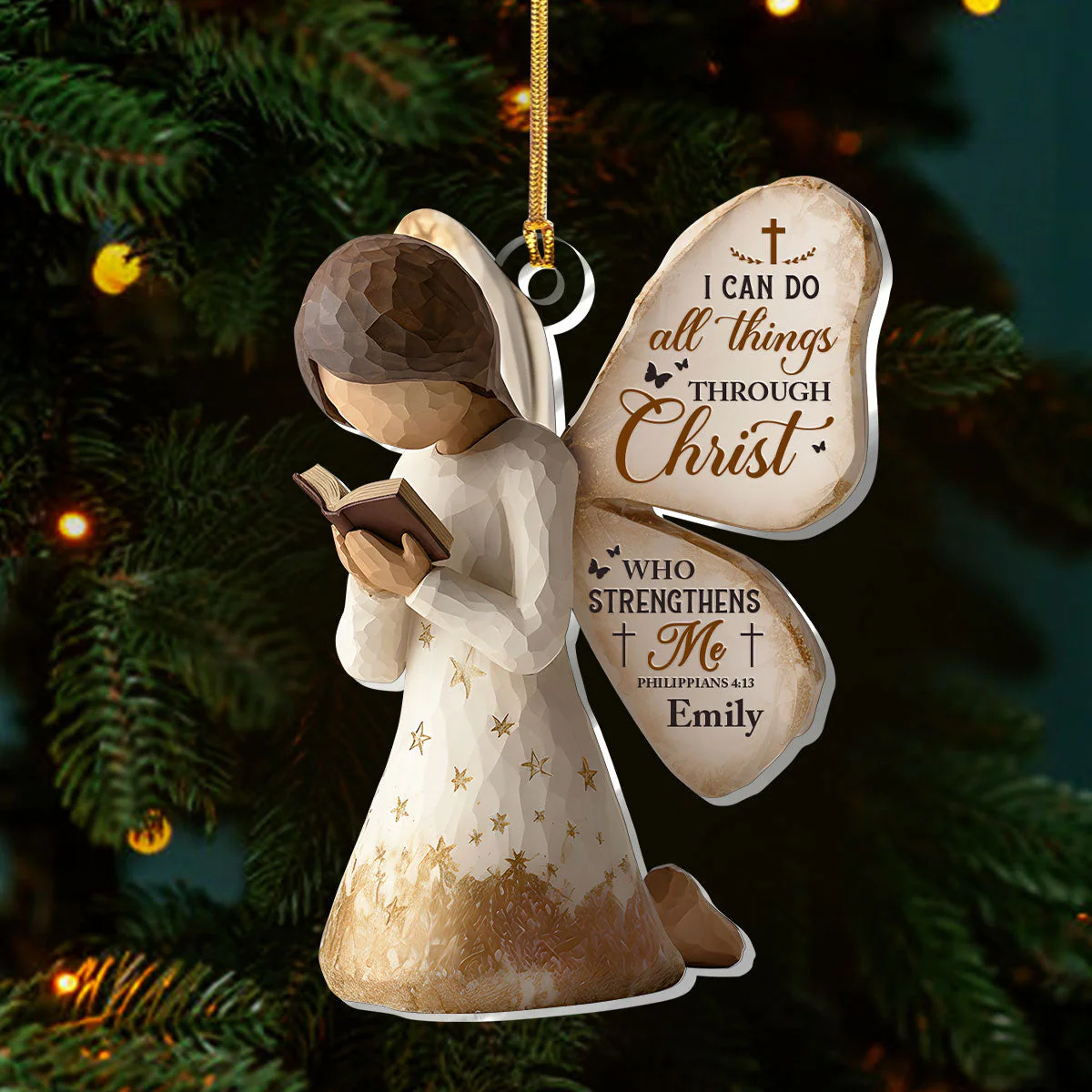 Strength In Christ - Personalized 1-Layer Acrylic Ornament HL128