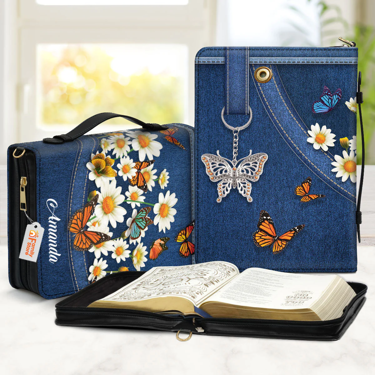 Stunning Daisy And Butterfly - Personalized Bible Covers - AT4081432 - Image 2
