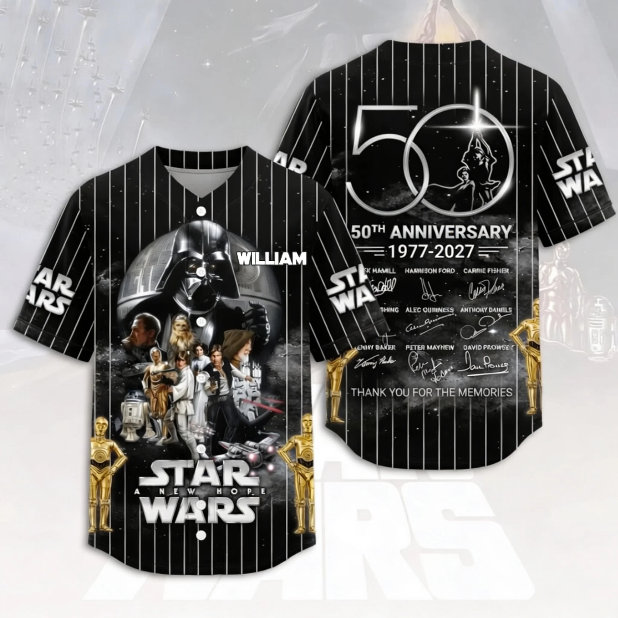 Stwa 50th Anniversary A New Hope - Personalized Baseball Jersey - Gift For Movie Fans BA01