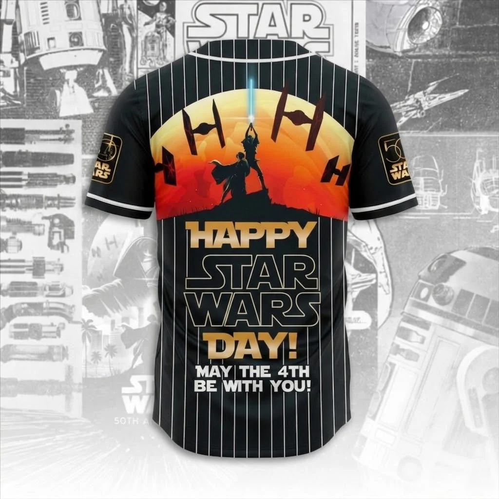 Stwa 50th Anniversary May The 4th Be With You - Personalized Baseball Jersey - Gift For Movie Fans BA01 - Image 3