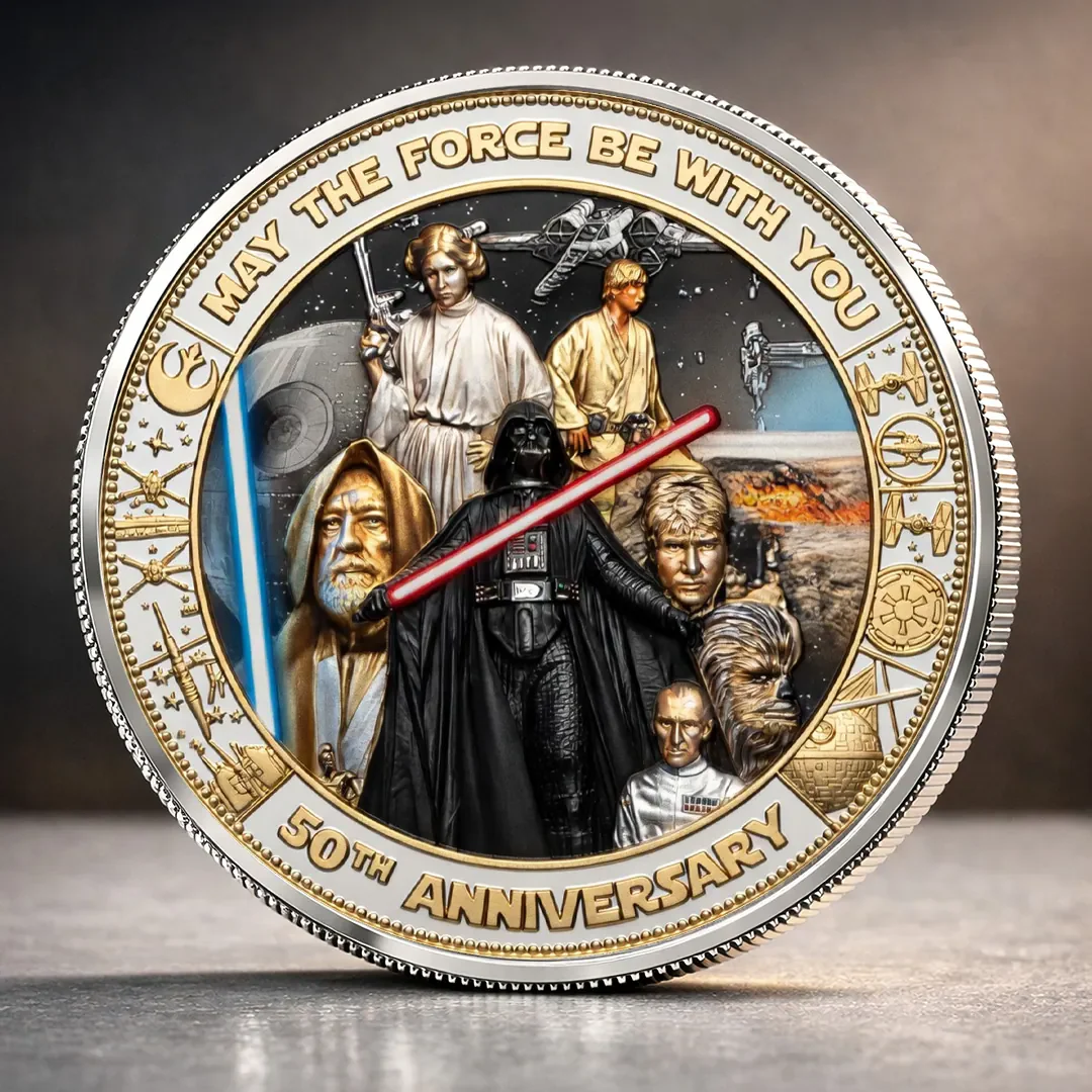 Stwa 50th Anniversary May The Force Be With You - Personalized Commemorative Coin - Gift For Movie Fans  HH01 - Image 2