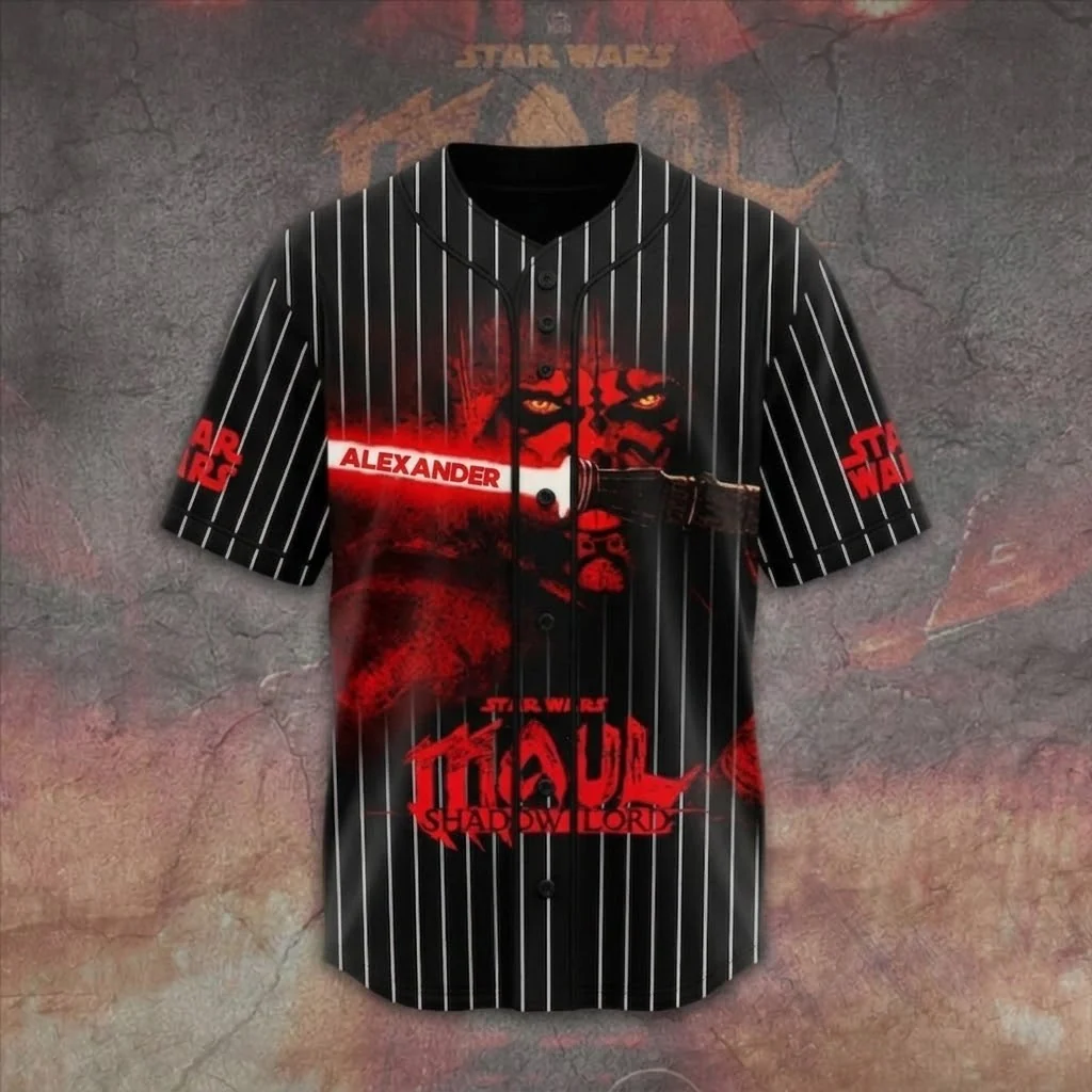 Stwa 50th Anniversary Red Laser Shadow Lord - Personalized Baseball Jersey - Gift For Movie Fans BA01 - Image 2