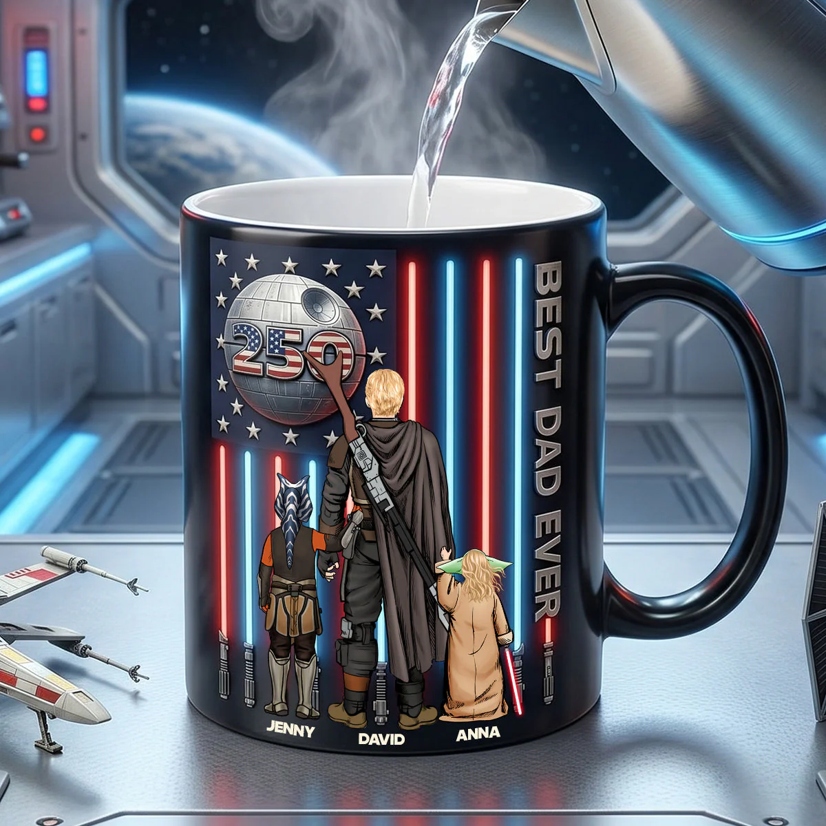 Stwa Best Dad Ever - America's 250th Anniversary - Personalized Color Changing Mug - Gift For Dad - Image 2
