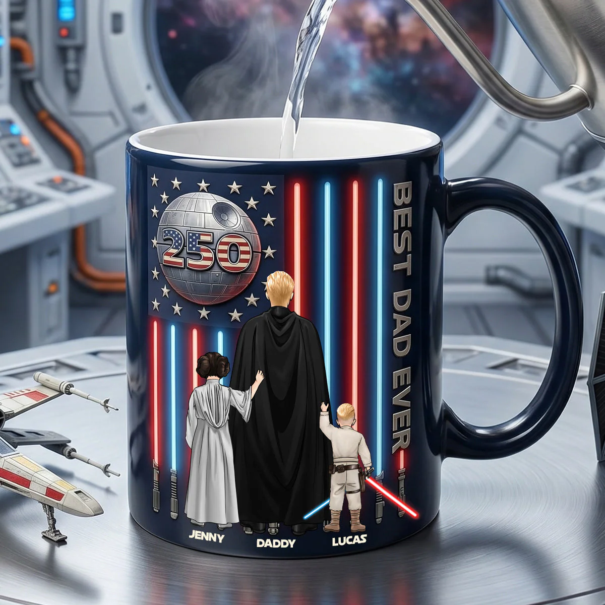 Stwa Best Dad Ever - America's 250th Anniversary - Personalized Color Changing Mug - Gift For Dad - Image 3