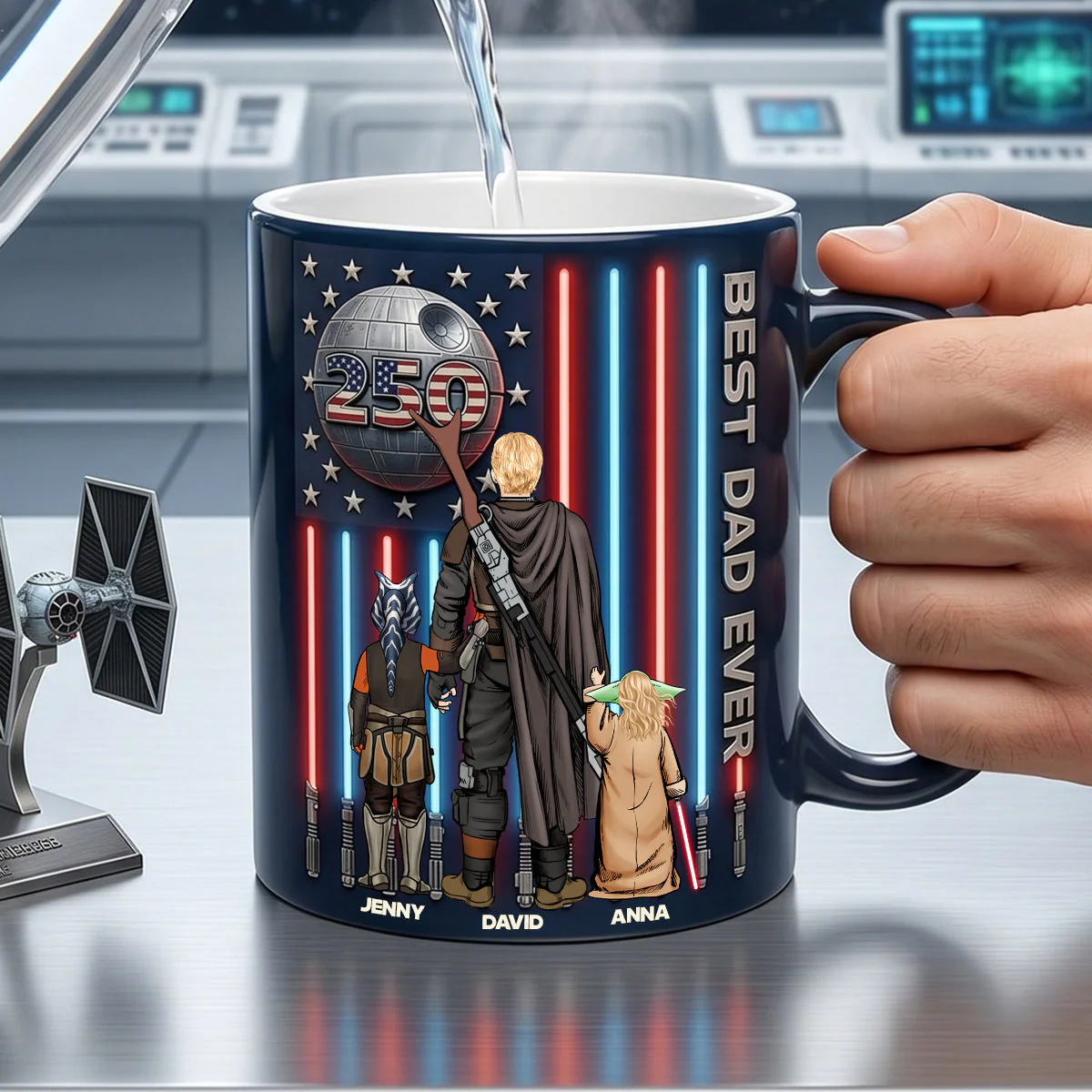 Stwa Best Dad Ever - America's 250th Anniversary - Personalized Color Changing Mug - Gift For Dad - Image 4