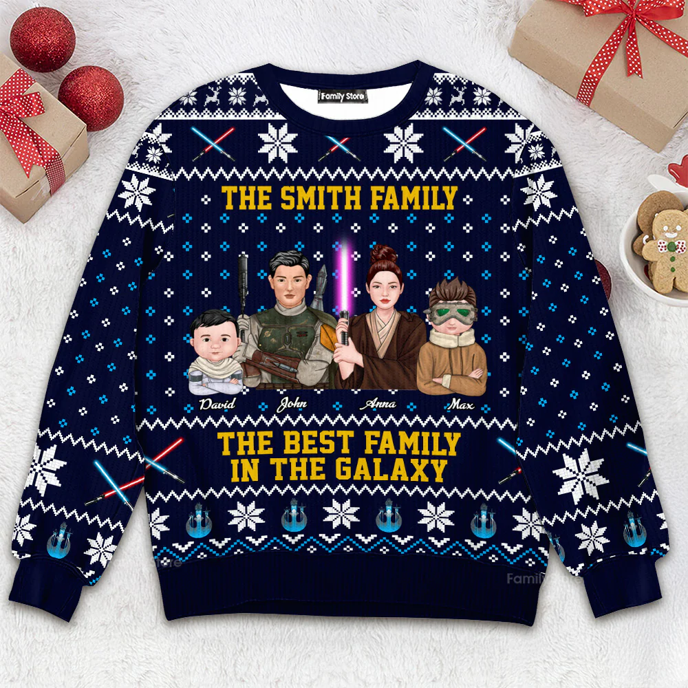 Stwa Best Family In The Galaxy - Personalized Ugly Sweater - Gifts For Family | CL46 TD118