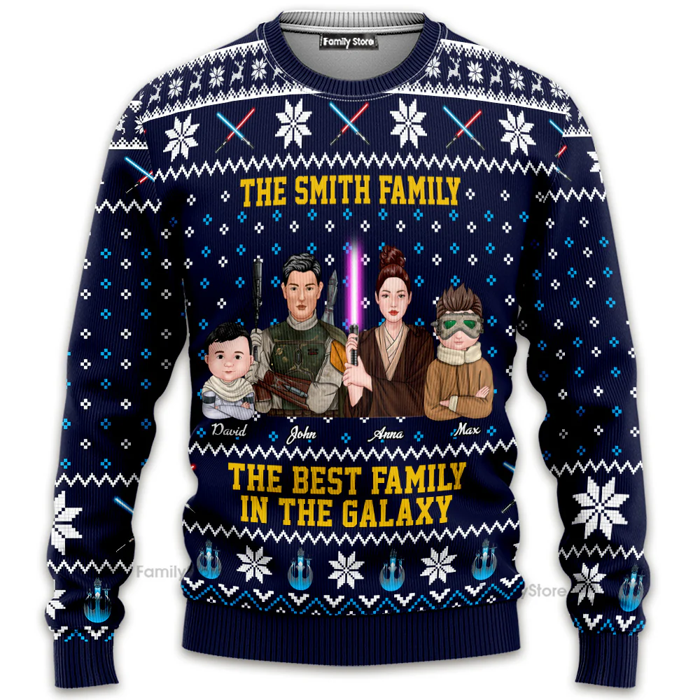 Stwa Best Family In The Galaxy - Personalized Ugly Sweater - Gifts For Family | CL46 TD118 - Image 6