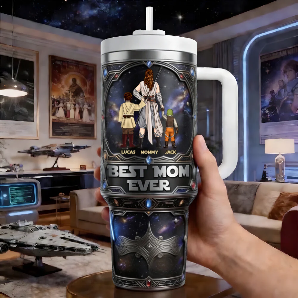 Stwa Best Mom Ever Galaxy - Personalized Tumbler - Gift For Mom, Grandma - Image 3