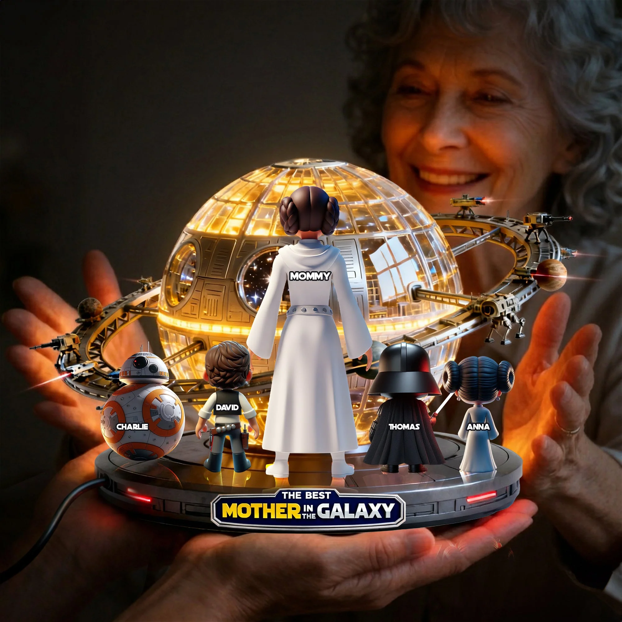 Stwa Best Mom In Galaxy Star - Personalized Custom Shape Acrylic Light Box - Special Gift For Mom NL122 - Image 4