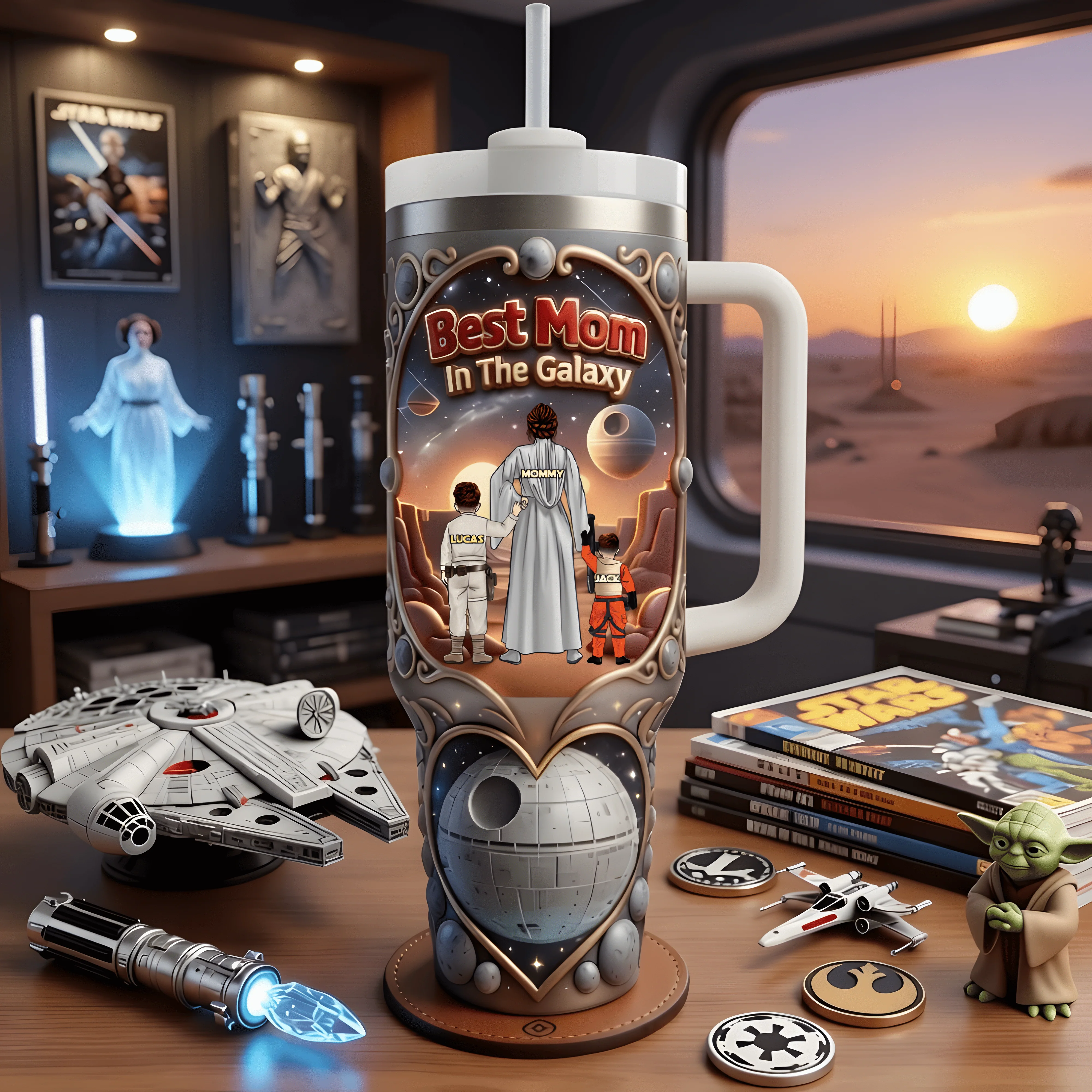 Stwa Best Mom In The Galaxy - Personalized Tumbler - Gift For Mom - Image 2