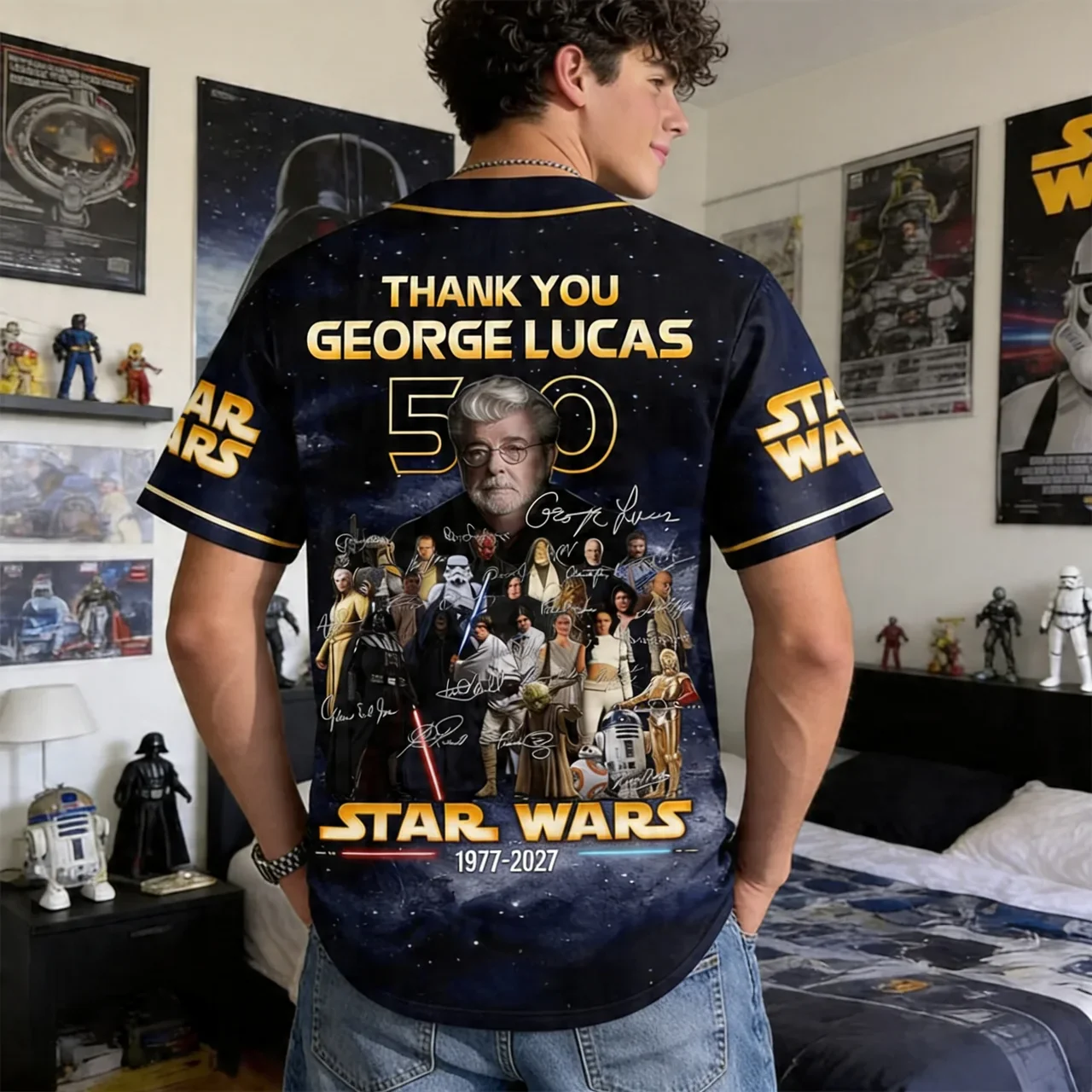 Stwa Celebrate 50 Years With All Legends - Personalized Baseball Jersey - Anniversary Gift For Movie Fans HH01 - Image 3