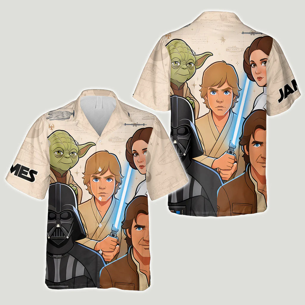 Stwa Characters May The 4th Be With You - Personalized Hawaiian Shirt - Gift For Fan Movies - Image 4