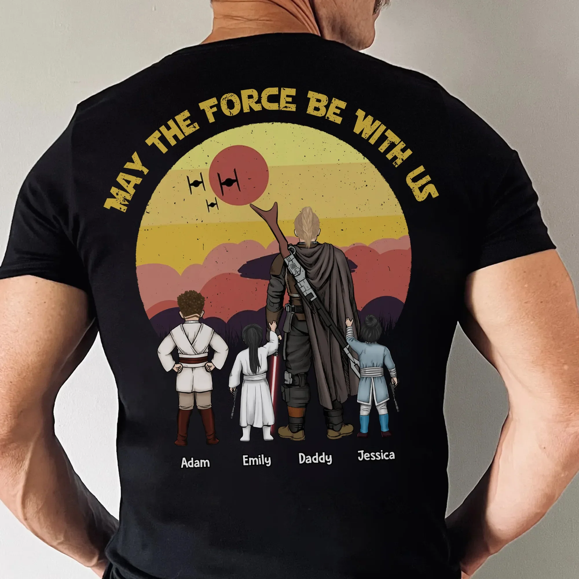 Stwa Dadalorian The Best Dad In The Galaxy - Personalized Shirt 2 Side - Gift For Dad - Image 3