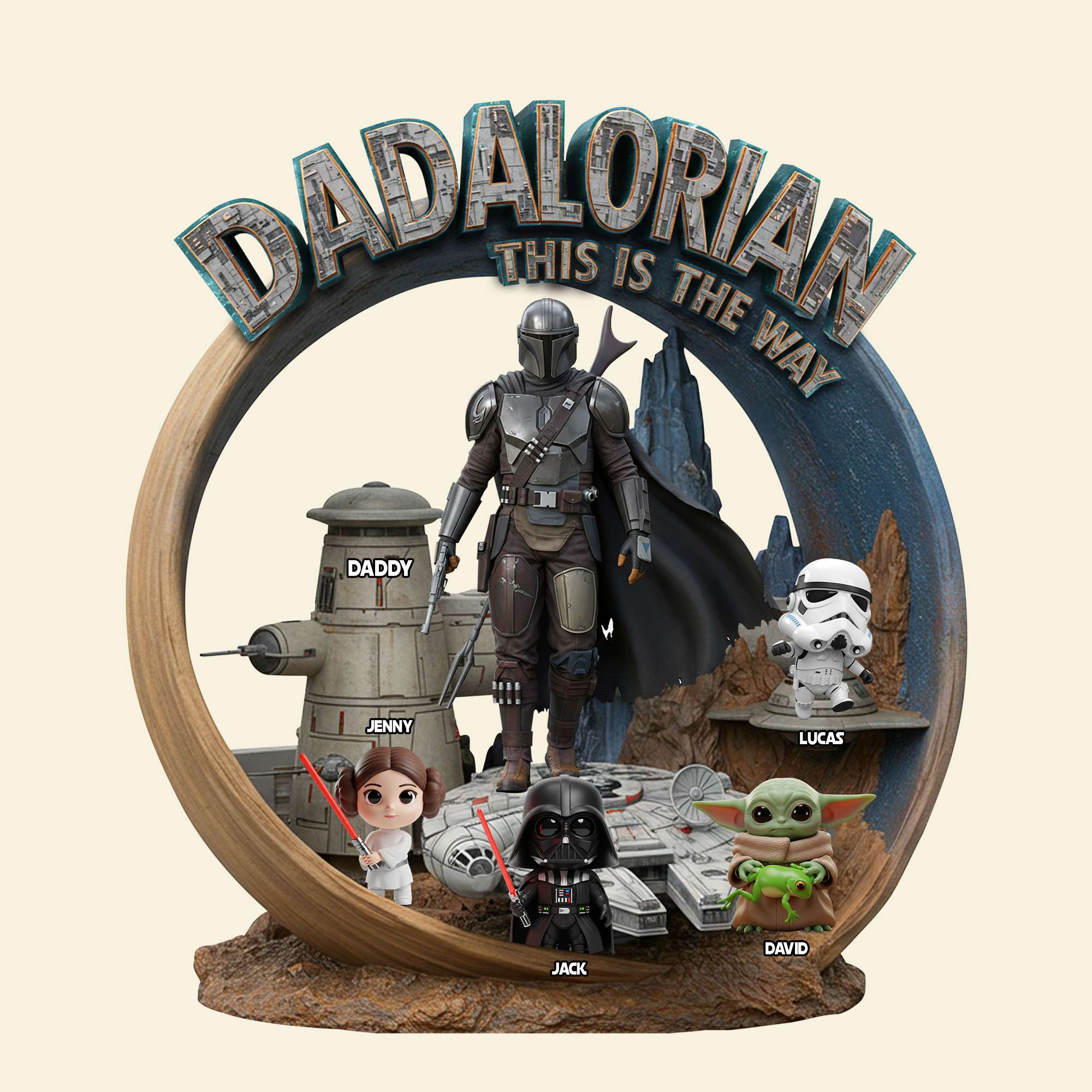 Stwa Dadalorian This Is The Way - Personalized Acrylic Plaque - Gift For Father's Day - Image 4