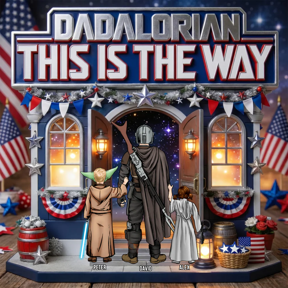 Stwa Dadalorian This Is The Way - Personalized Shape Acrylic Plaque - Gift For Dad - Image 2