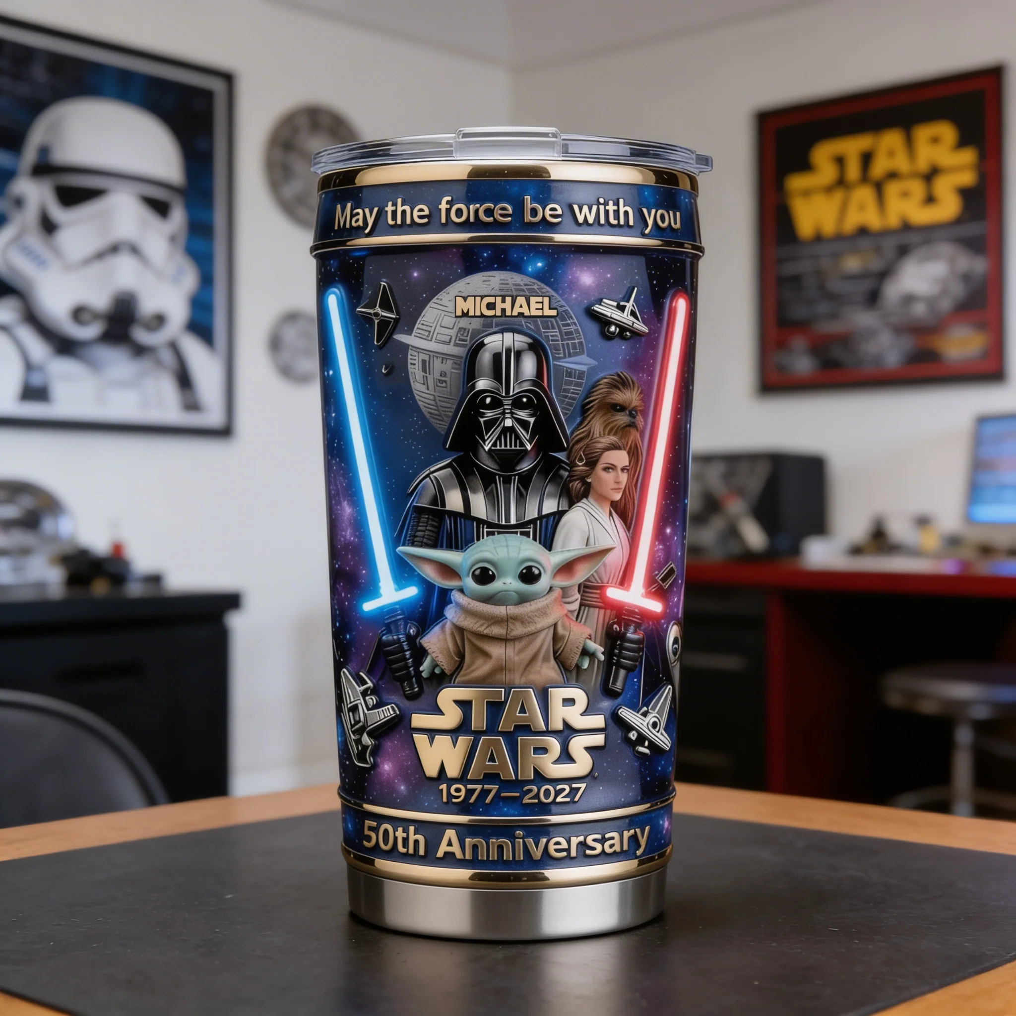 Stwa Galaxy Star 50 Years Be With You - Personalized Tumbler - Anniversary Gift For Movie Fans NL122