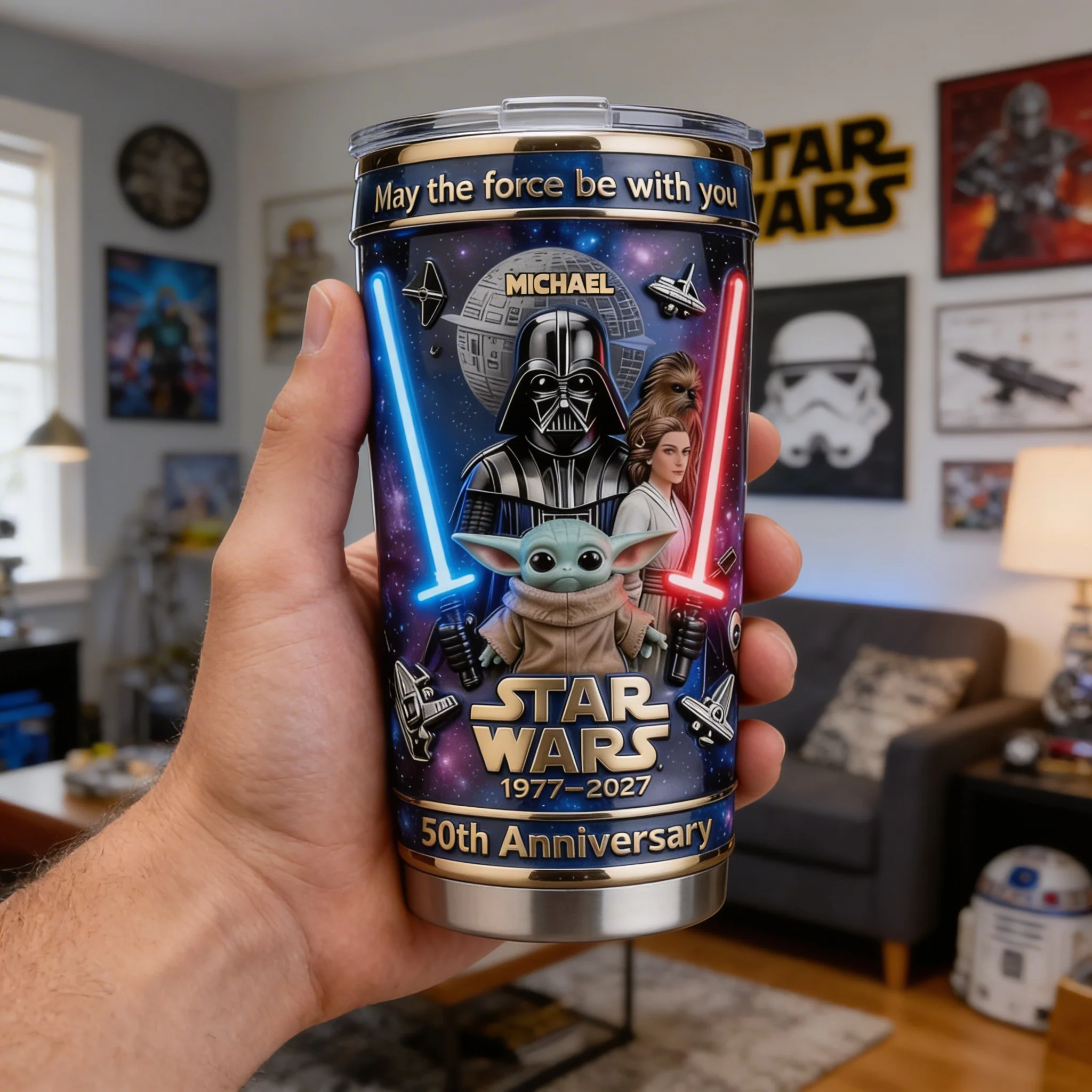 Stwa Galaxy Star 50 Years Be With You - Personalized Tumbler - Anniversary Gift For Movie Fans NL122 - Image 3