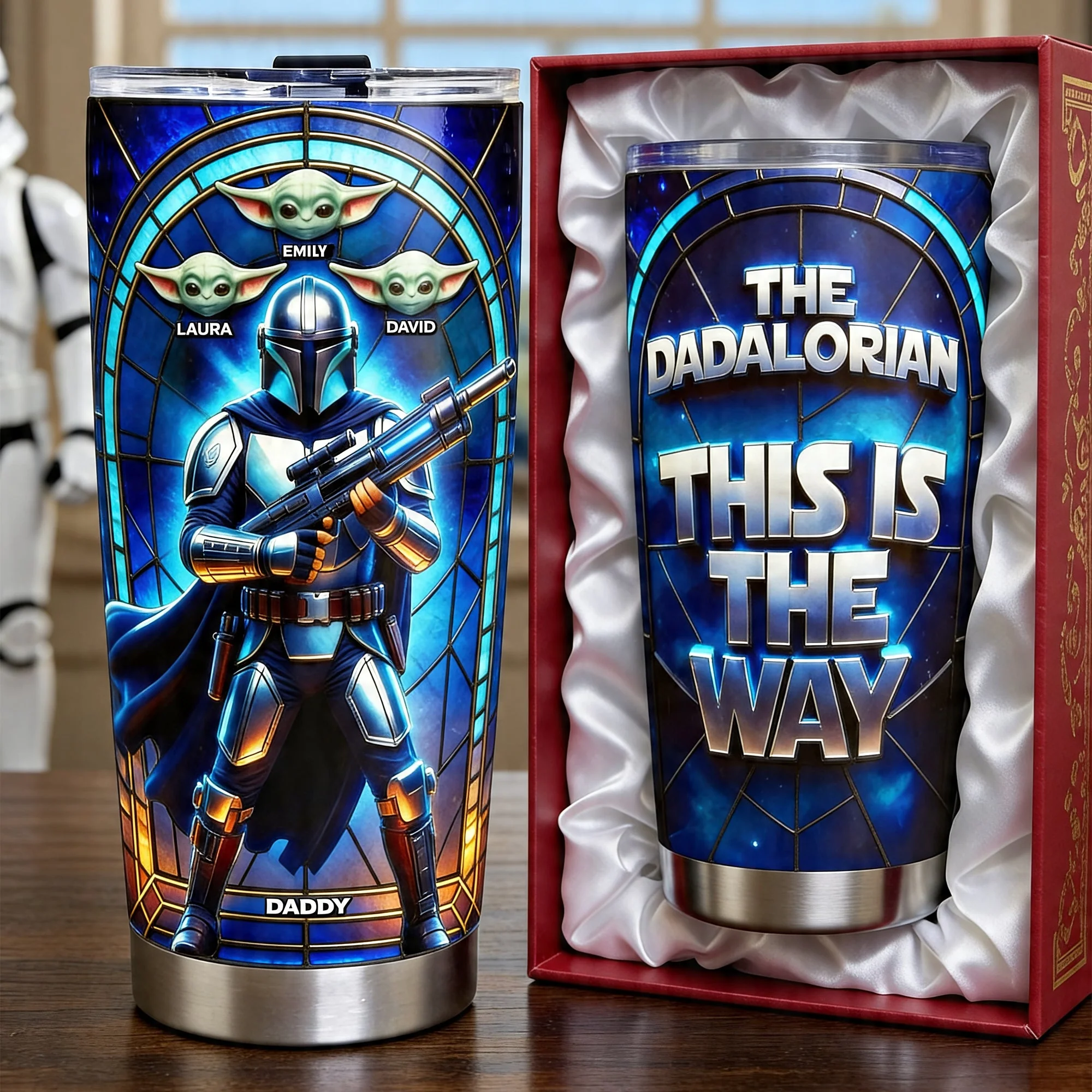 Stwa Galaxy Star Best Dad Ever - Personalized Tumbler - Gift For Dad, Movie Fans NL122 - Image 2