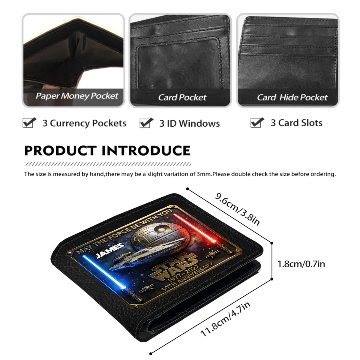 Stwa Galaxy Star Celebrate 50th Anniversary - Personalized Leather Folded Wallet - Gift For Movie Fans NL122 - Image 5