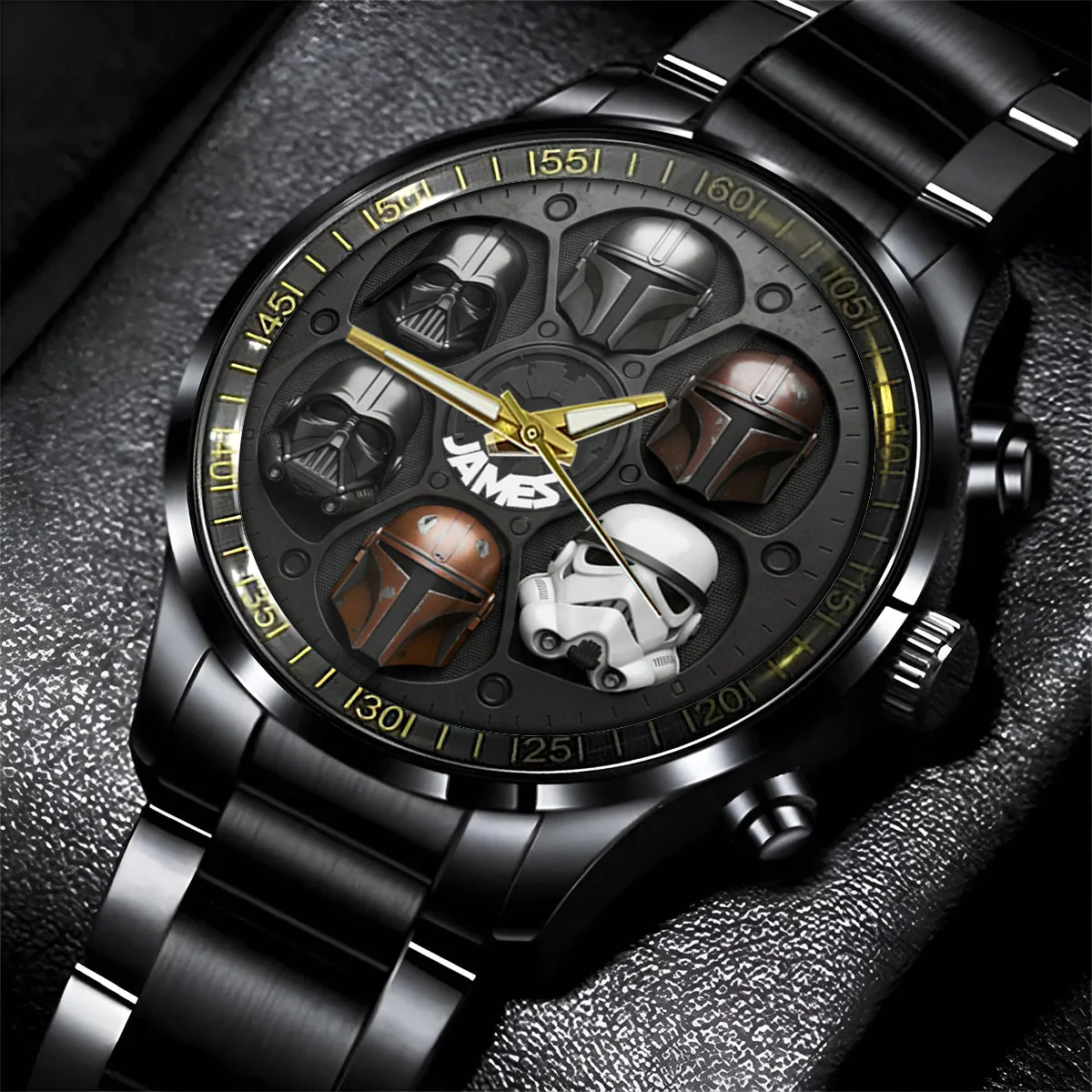 Stwa Galaxy Star Dark Trooper Chrono - Personalized Hand Watch - Gift For Him NL122
