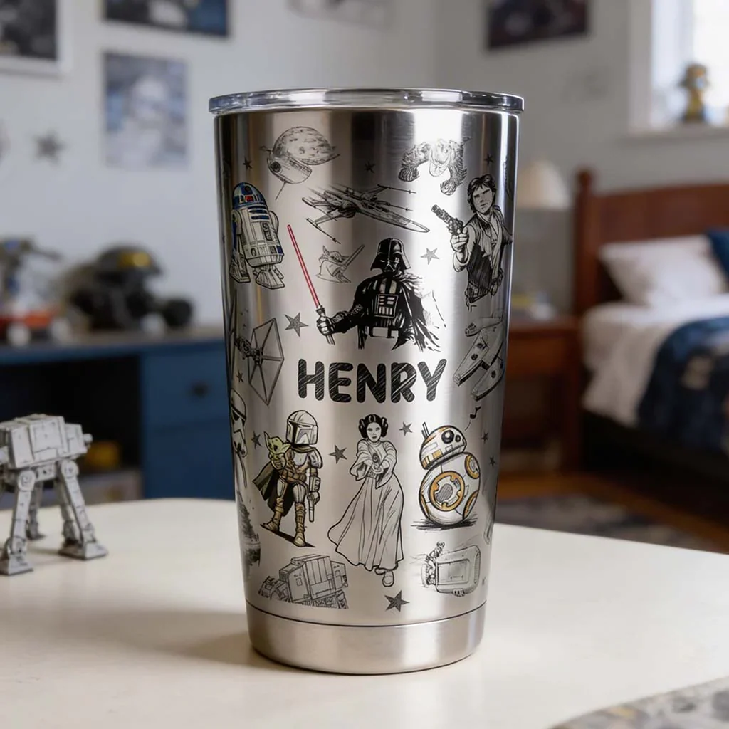 Stwa Galaxy Star May The Force Be With You - Personalized Tumbler - Gift For Movie Fans