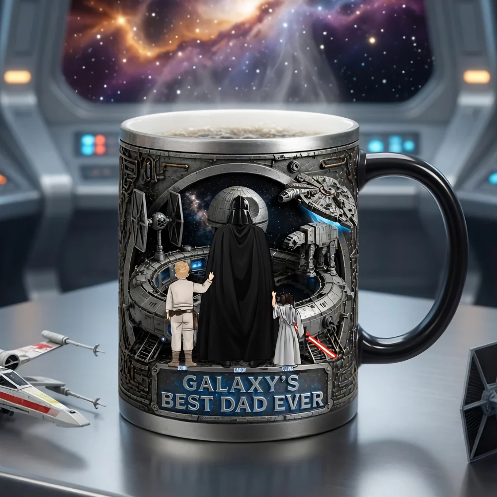 Stwa Galaxy's Best Dad Ever - Personalized Accent Mug - Gift For Dad - Image 3