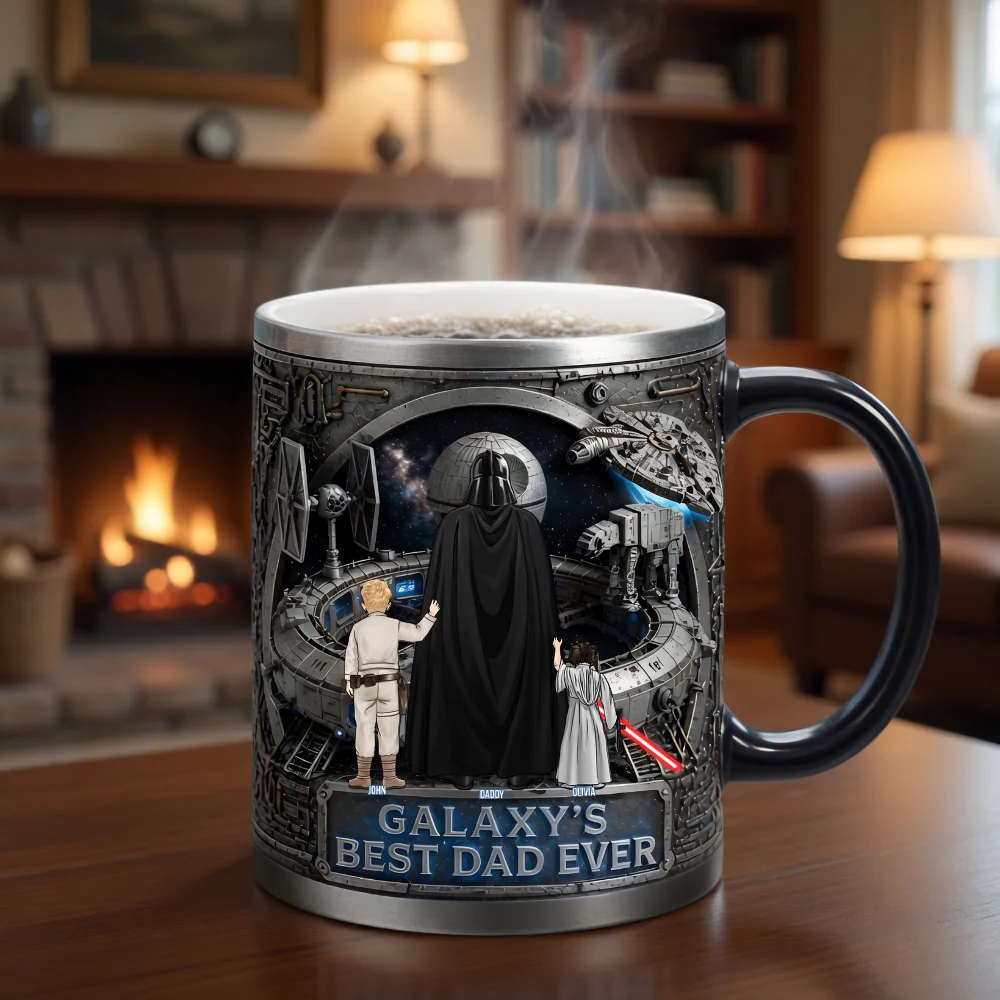 Stwa Galaxy's Best Dad Ever - Personalized Accent Mug - Gift For Dad - Image 4