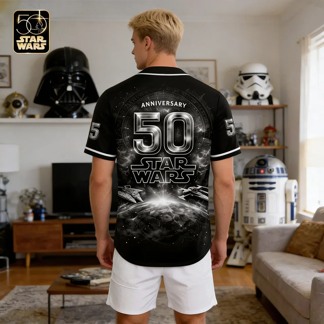 Stwa Galazy Star Celebrating 50th Anniversary - Personalized Baseball Jersey - Gift For Movie Fans HH01 - Image 3