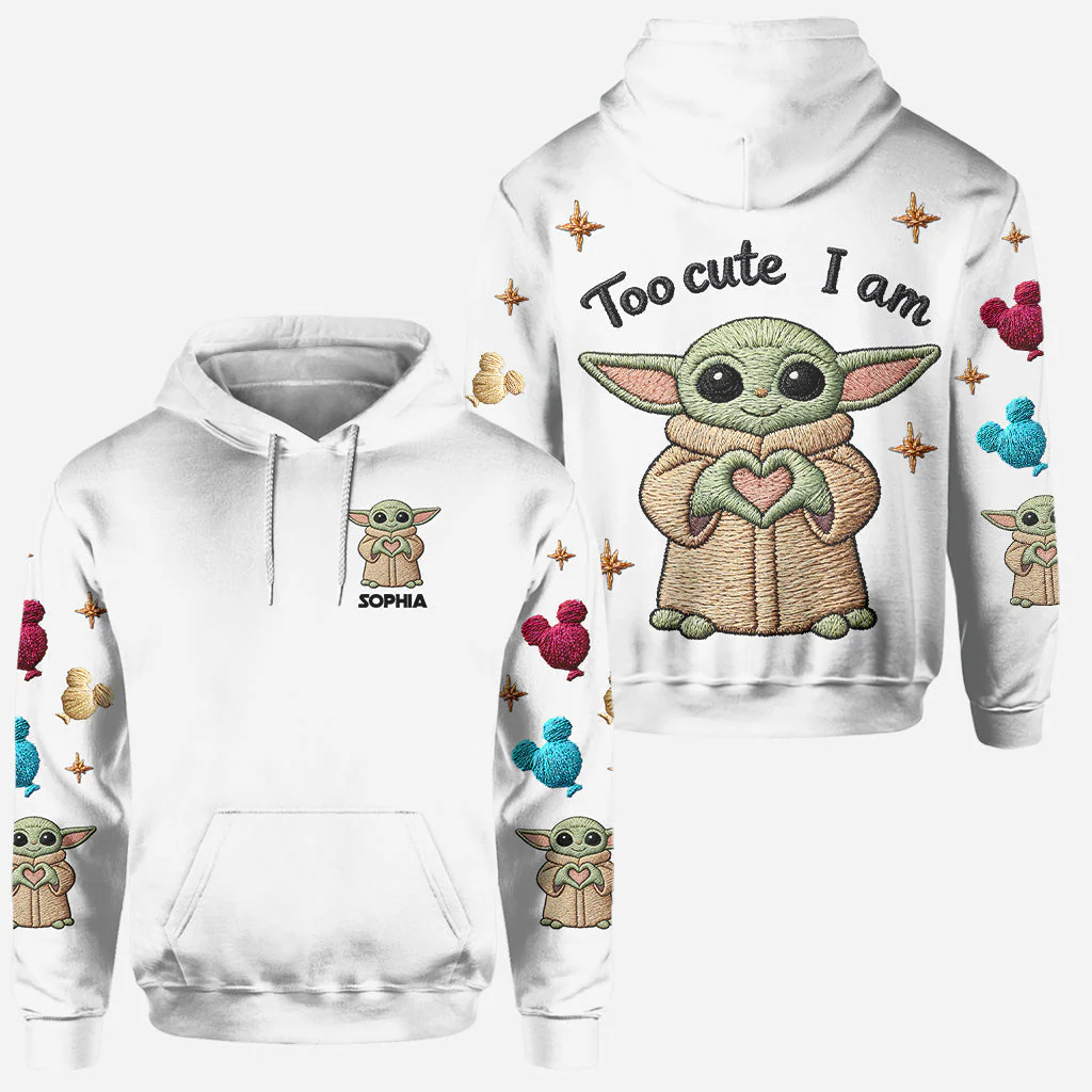 Stwa Just Love Baby Yoda - Personalized Hoodie And Leggings - Gift For Movie Fans - Image 2