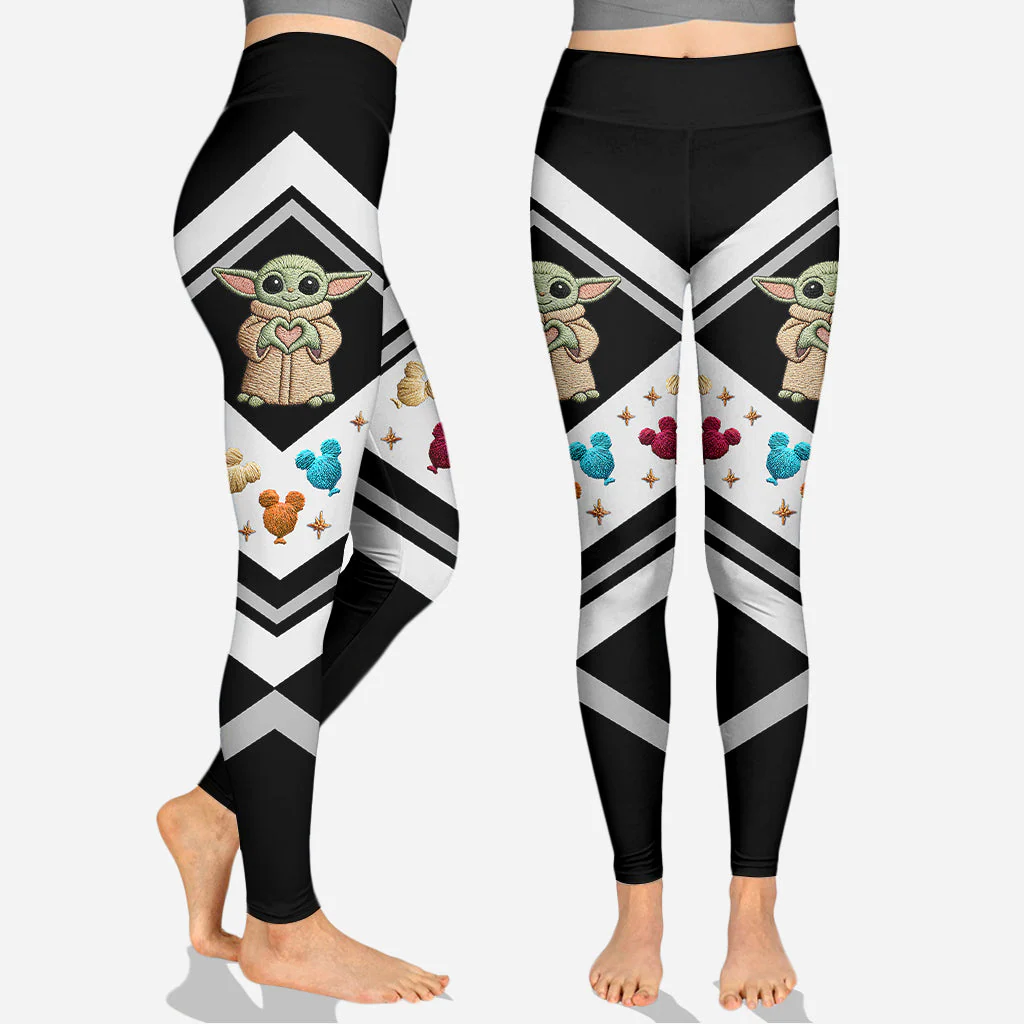 Stwa Just Love Baby Yoda - Personalized Hoodie And Leggings - Gift For Movie Fans - Image 3
