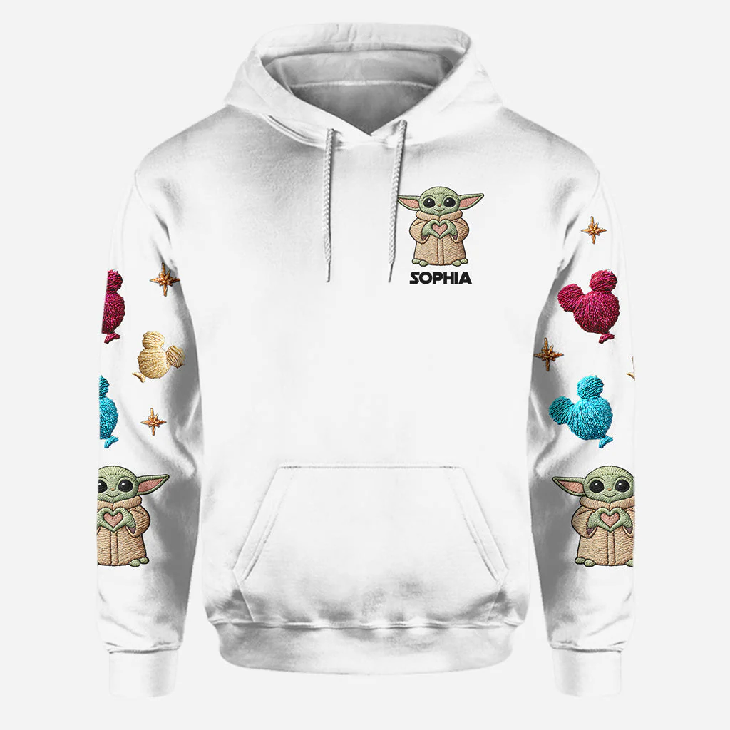 Stwa Just Love Baby Yoda - Personalized Hoodie And Leggings - Gift For Movie Fans - Image 5