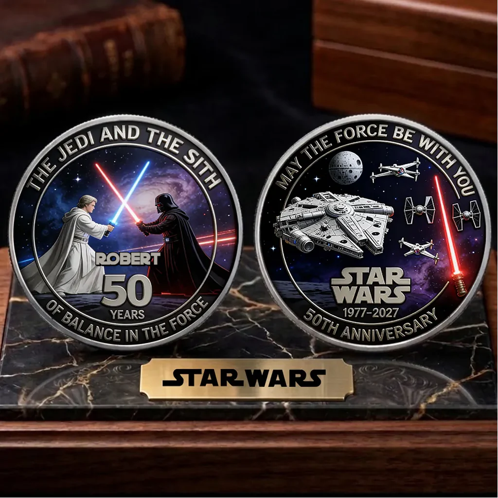 Stwa May The Force Be With You - Personalized Commemorative Coin - Gift For Movie Fans HH01 - Image 2