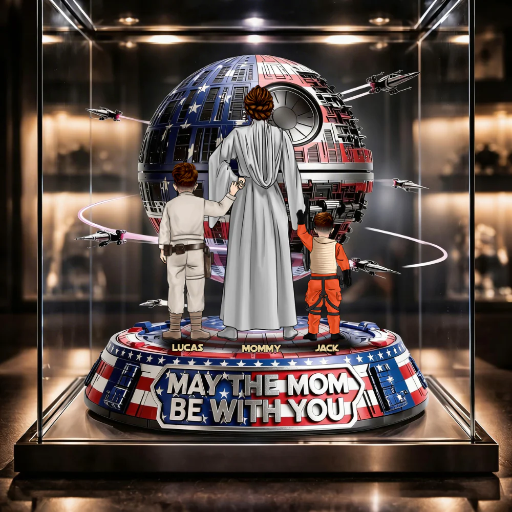 Stwa May The Mom Be With You - Personalized Shape Acrylic Plaque - Gift For Mom - Image 4