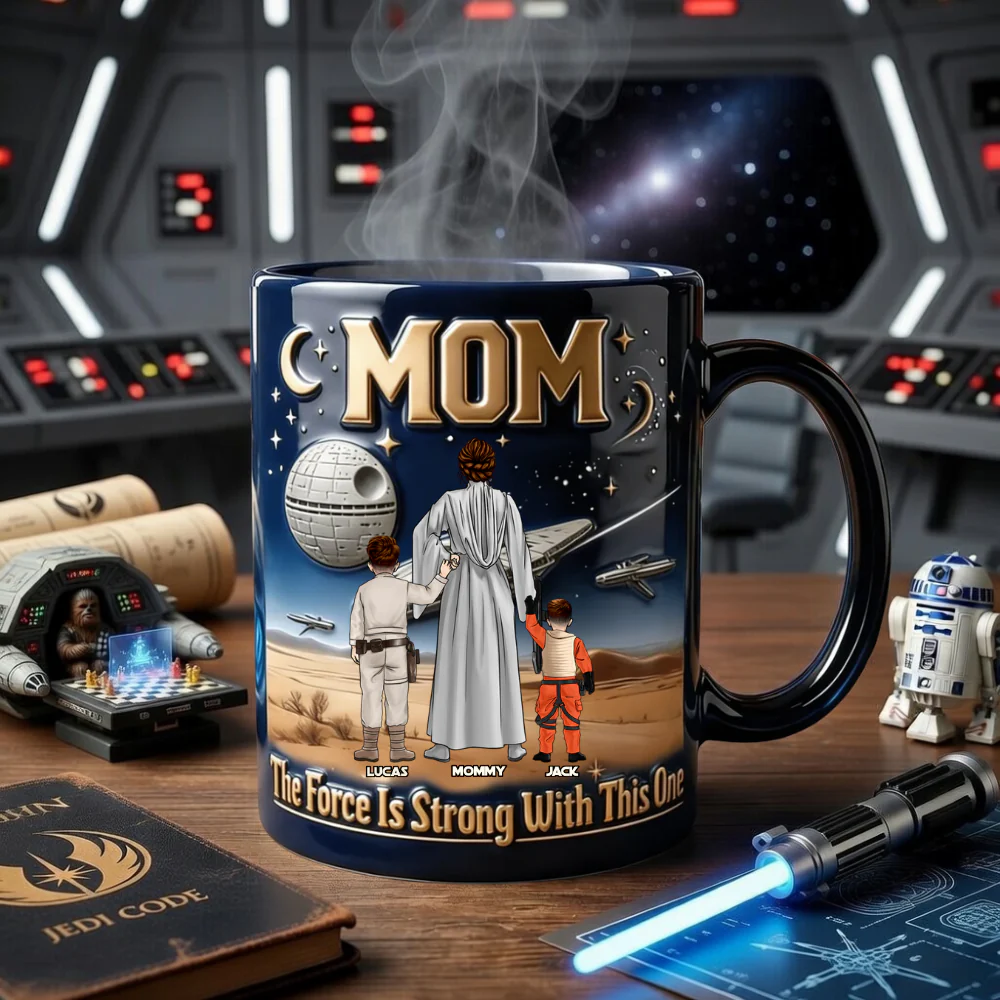 Stwa Mom The Force Is Strong With This One - Personalized Accent Mug - Gift For Mom - Image 2